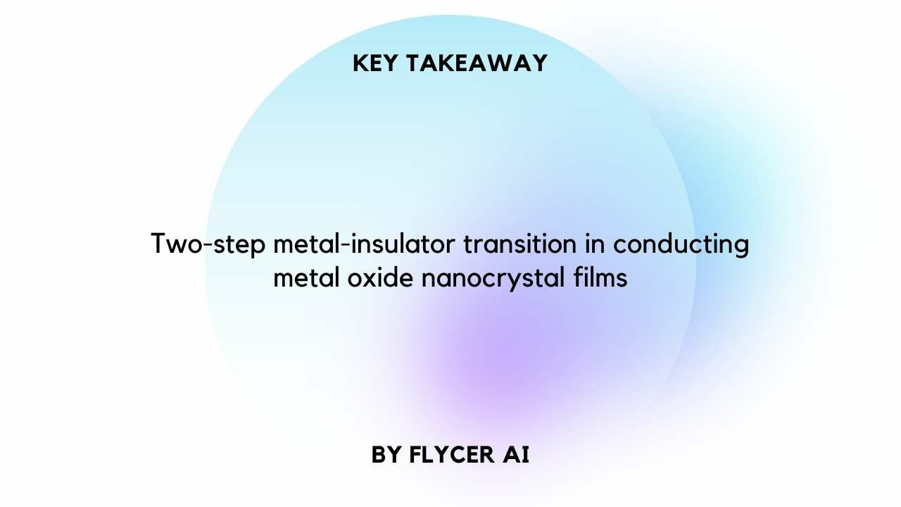 Two-step metal-insulator transition in conducting metal oxide nanocrystal films