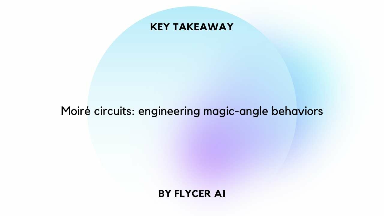 Moiré circuits: engineering magic-angle behaviors
